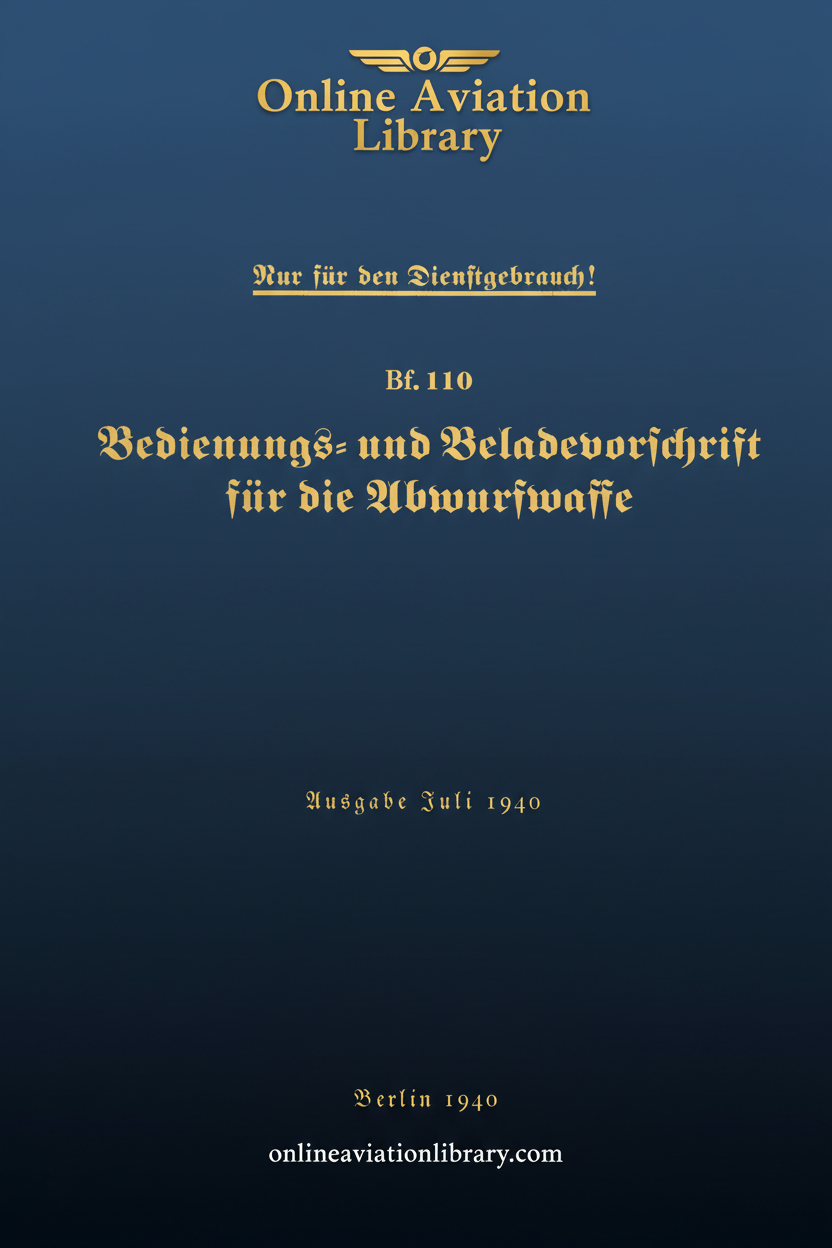 Bf 110 Bedienungs- und Beladevorschrift Standard Cover Page