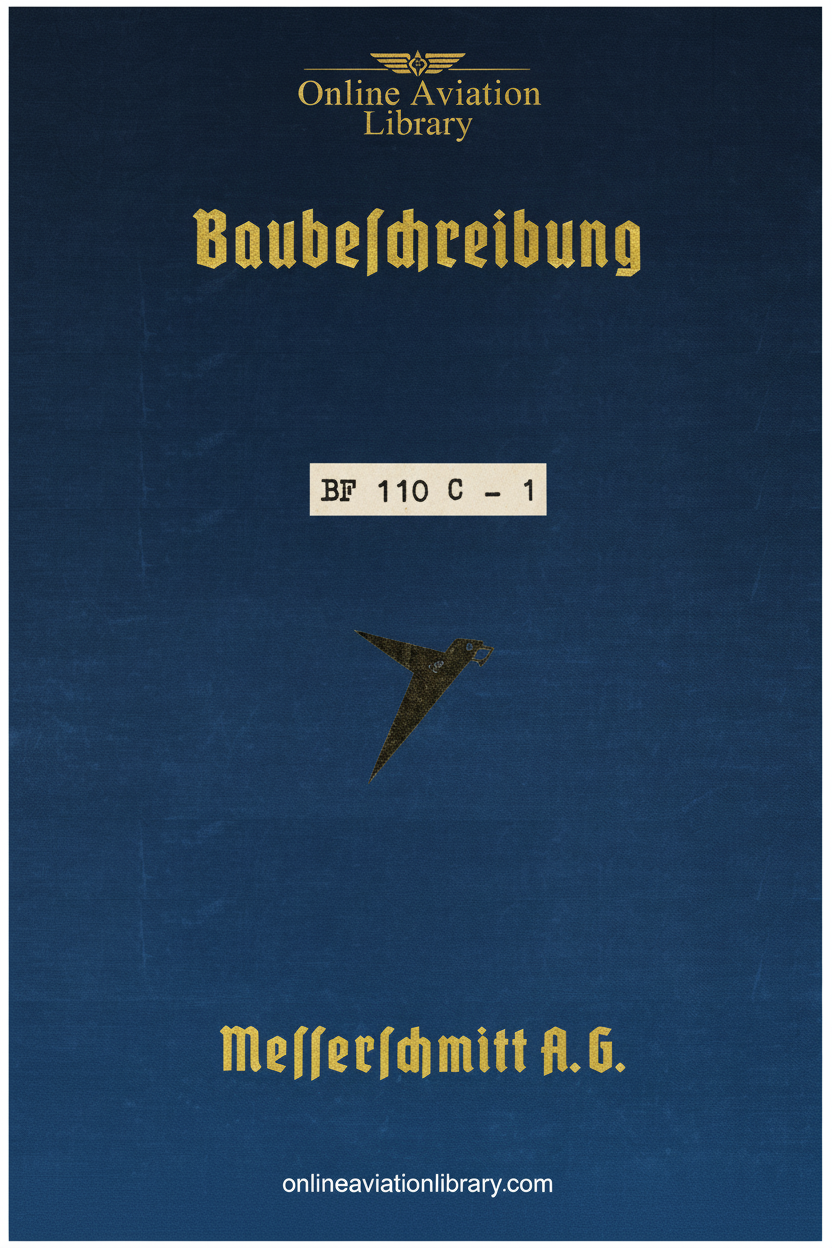 Bf 110 C-1 Construction Description Cover Page