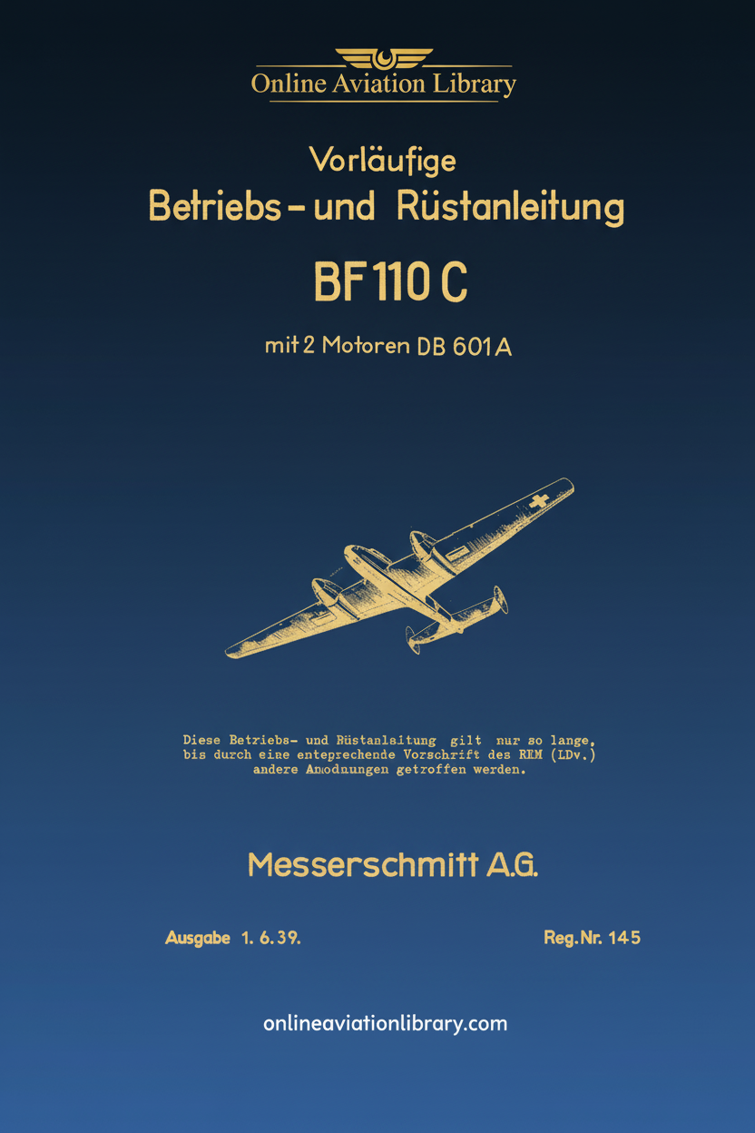 Bf 110 C Operations Manual Cover Page