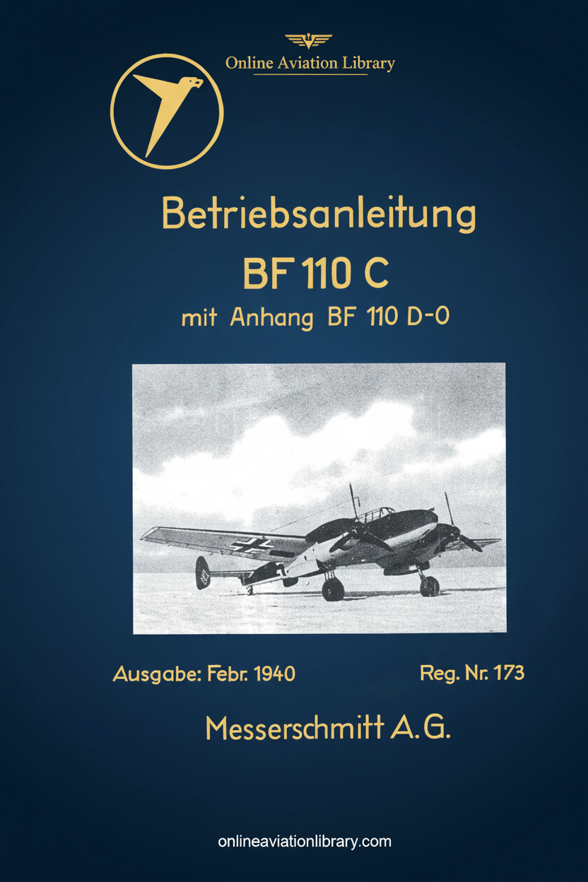 Bf 110 C Operations Manual Cover Page