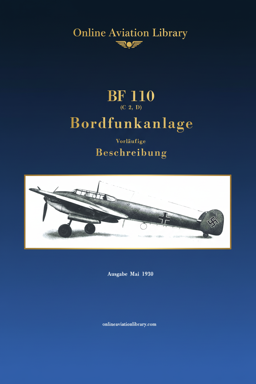 Bf 110 C2/D Radio Equipment Manual Cover Page