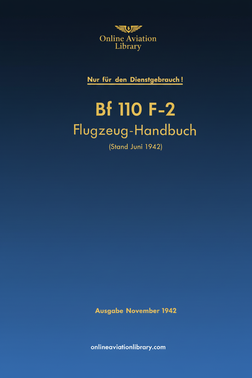 Bf 110 F-2 Aircraft Handbook Cover Page