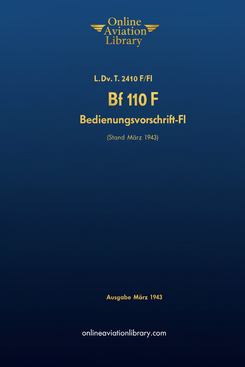 Bf 110 F Operating Instructions Cover Page