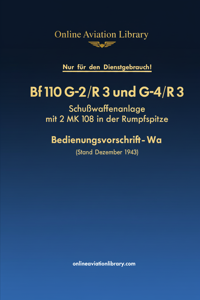 Bf 110 G-2/R3 and G-4/R3 Firearms System Manual Cover Page