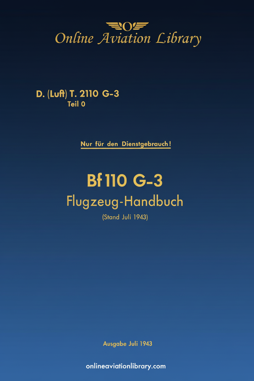 Bf 110 G-3 Aircraft Handbook Cover Page