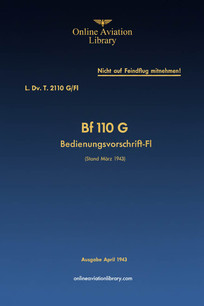 Bf 110 G Operating Instructions Cover Page
