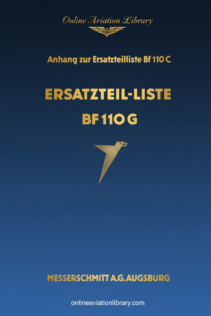 Bf 110 G Spare Parts List Cover Page