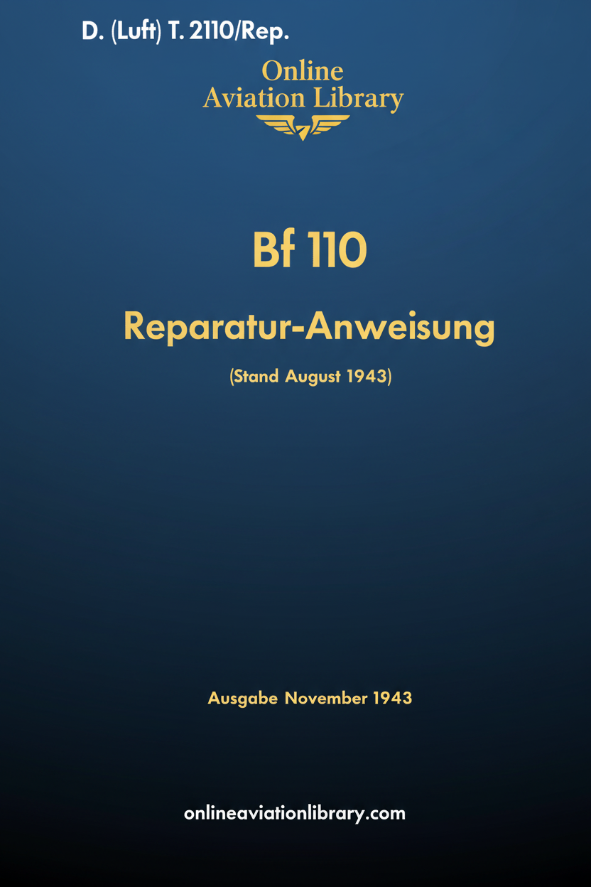 Bf 110 Reparatur-Anweisung Standard Cover Page