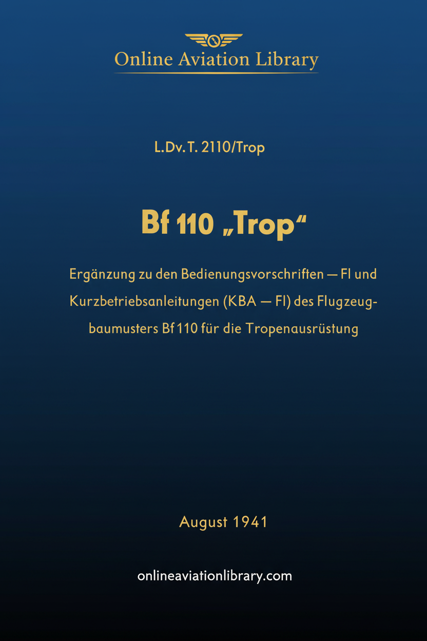 Bf 110 Trop Standard Cover Page