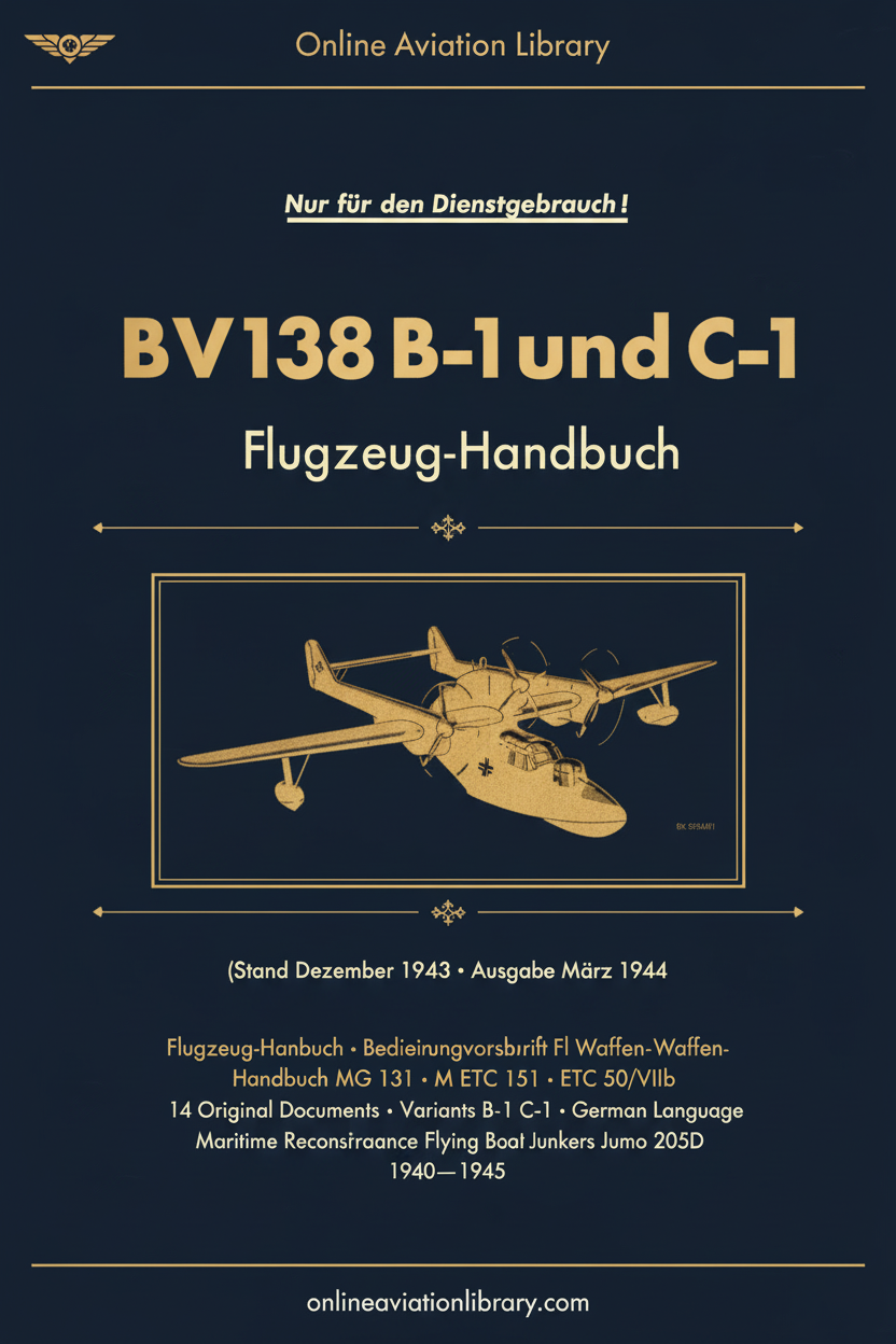 Blohm & Voss BV 138 B-1 und C-1 — Cover Page 1944 Flugzeug-Handbuch