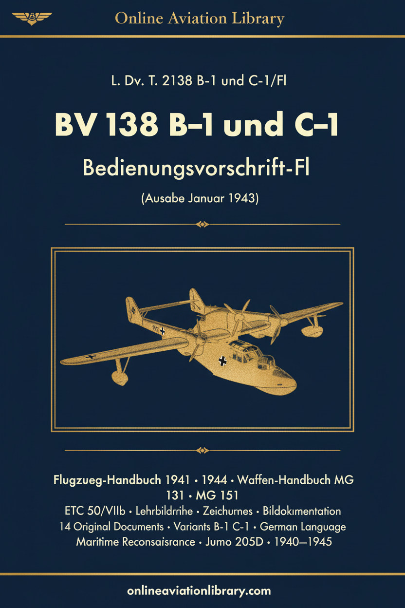 Blohm & Voss BV 138 B-1 und C-1 — Cover Page Bedienungsvorschrift-Fl 1943