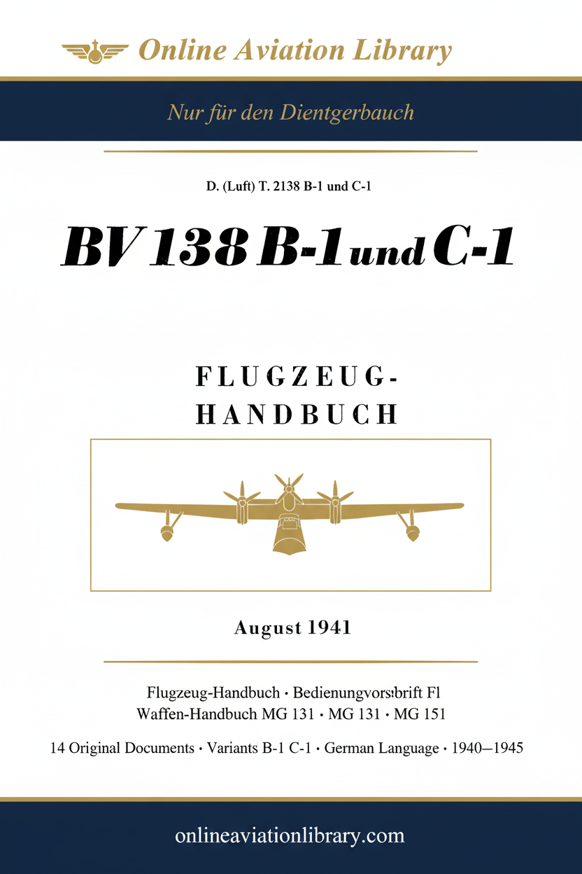 Blohm & Voss BV 138 B-1 und C-1 — Cover Page with Flugzeug-Handbuch Silhouette