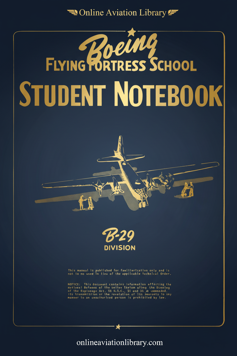 Boeing Flying Fortress School Student Notebook Cover Page - Redesigned