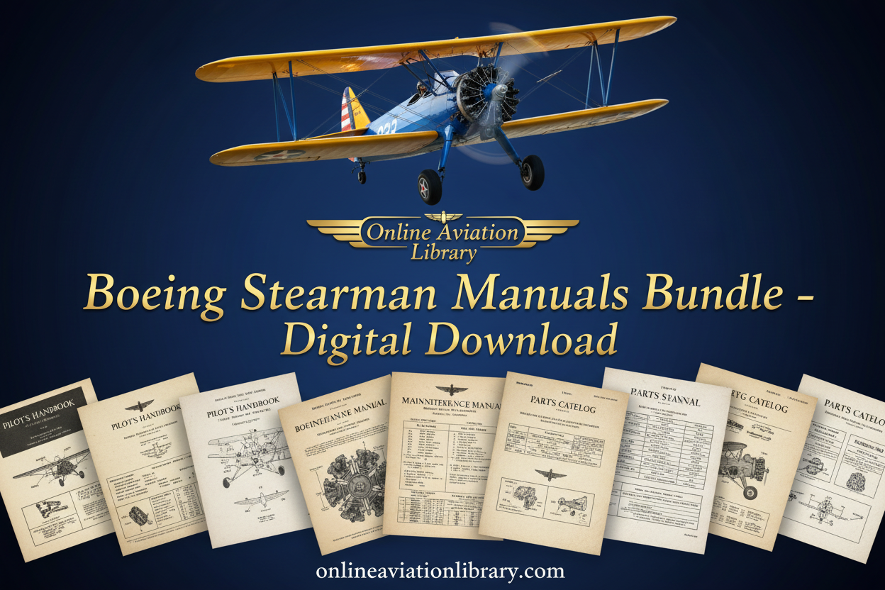 Boeing Stearman Manuals Bundle - Blue Yellow