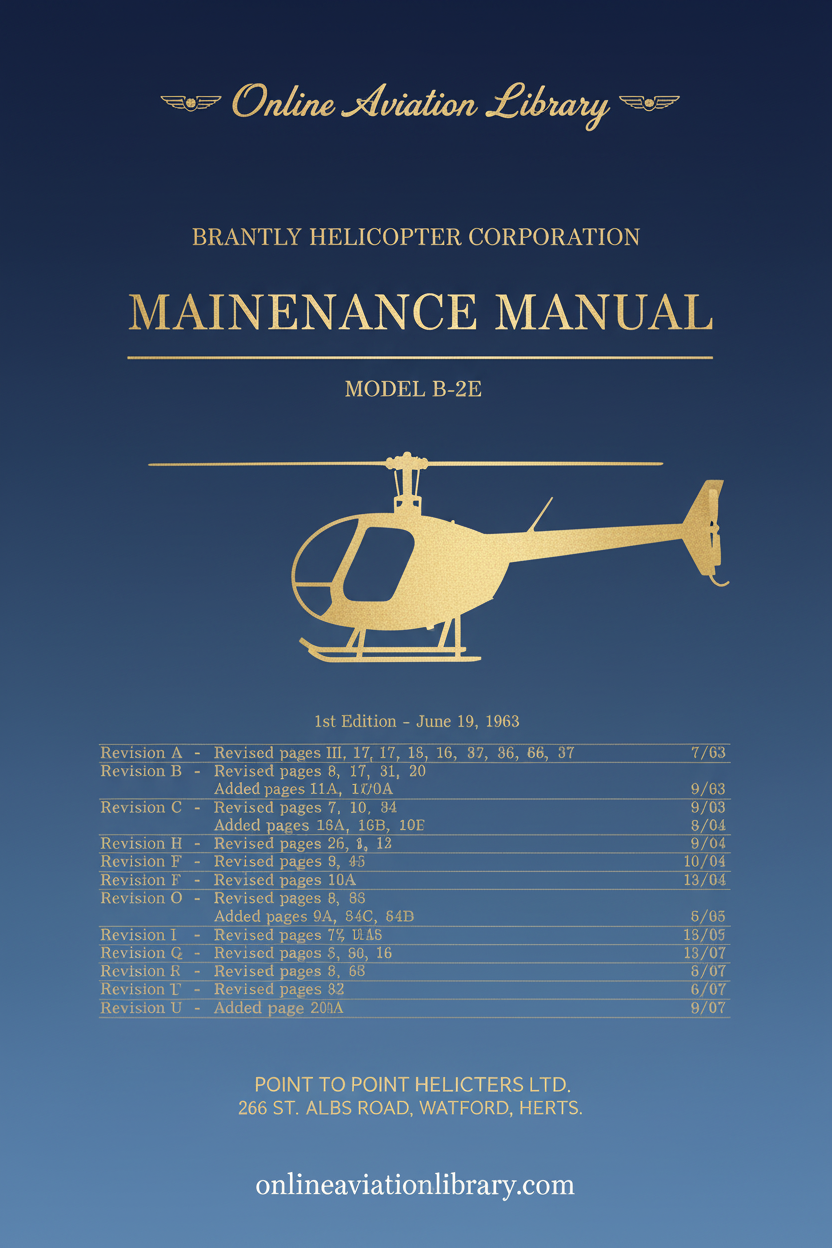 Brantly B-2E Maintenance Manual Cover Page
