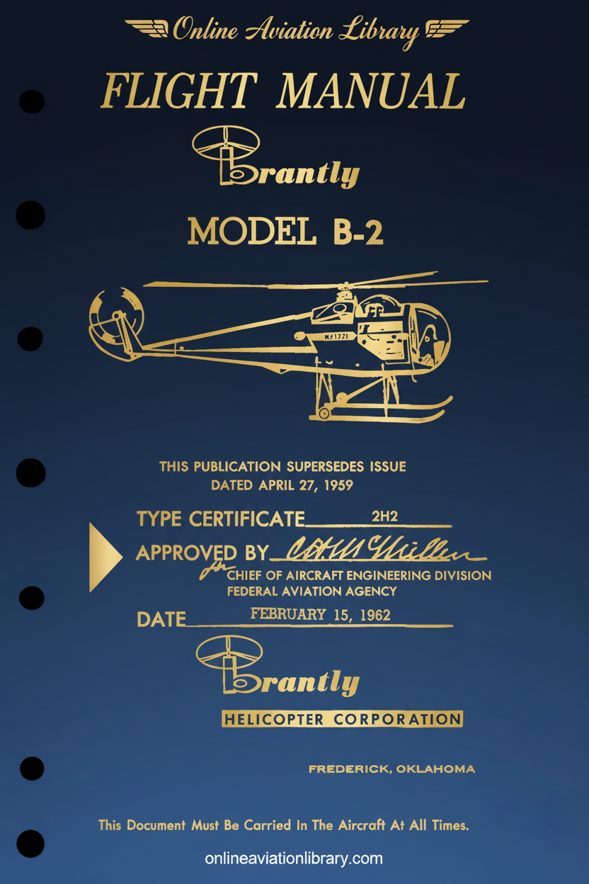 Brantly Model B-2 Flight Manual Cover Page