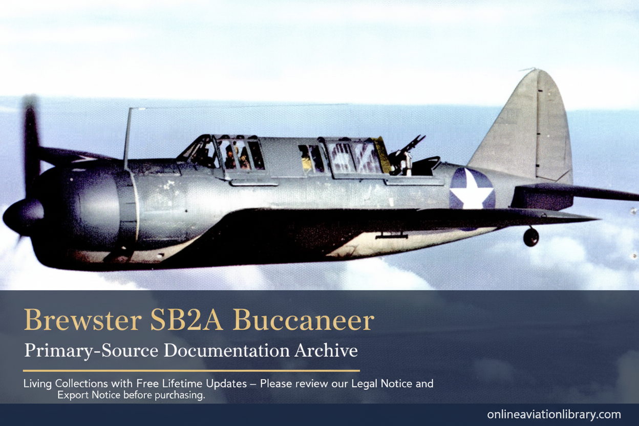 Brewster SB2A Buccaneer — Primary-Source Archive Banner
