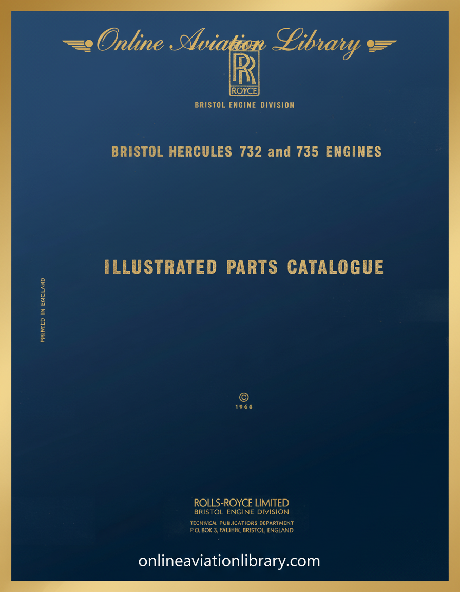 Bristol Hercules 732 and 735 Parts Catalogue Cover
