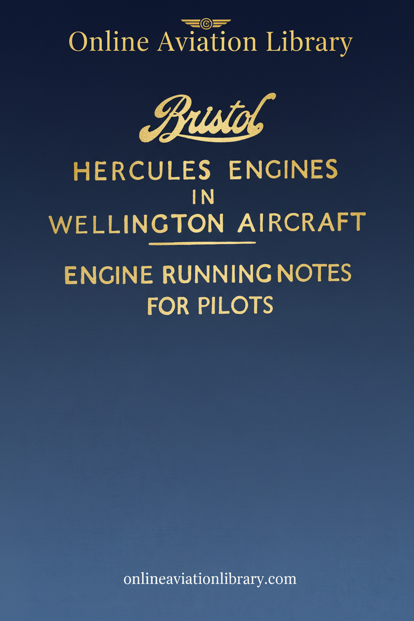 Bristol Hercules Engines Manual Cover
