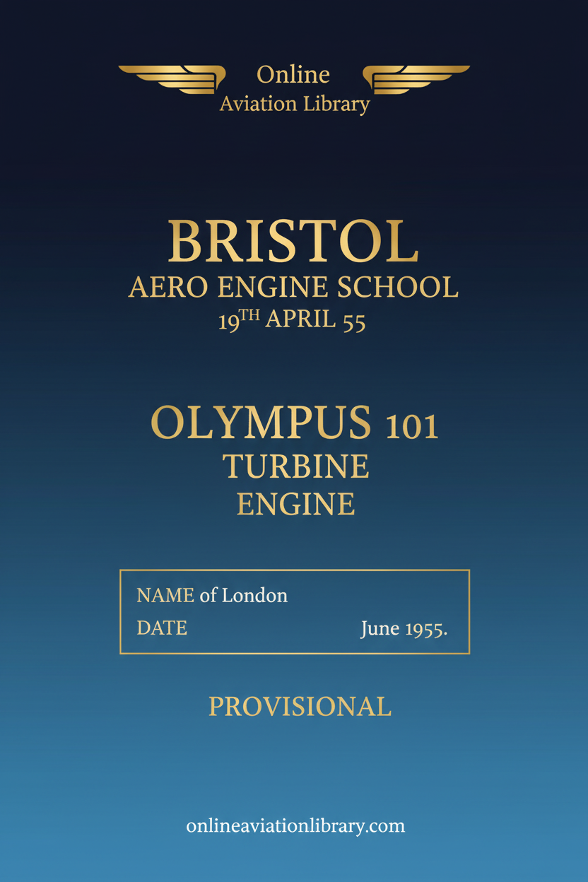 Bristol Olympus 101 Turbine Engine - Standard Cover Page