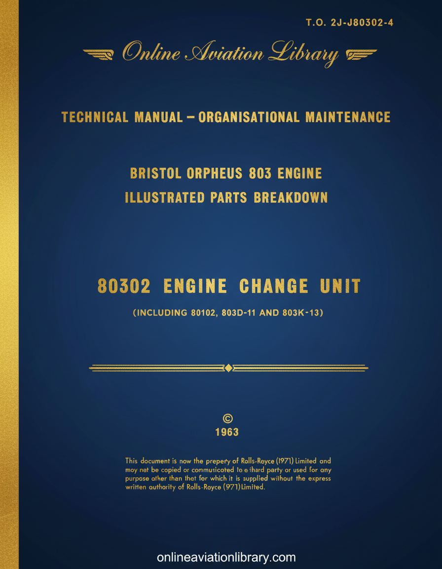 Bristol Orpheus 803 Technical Manual Cover