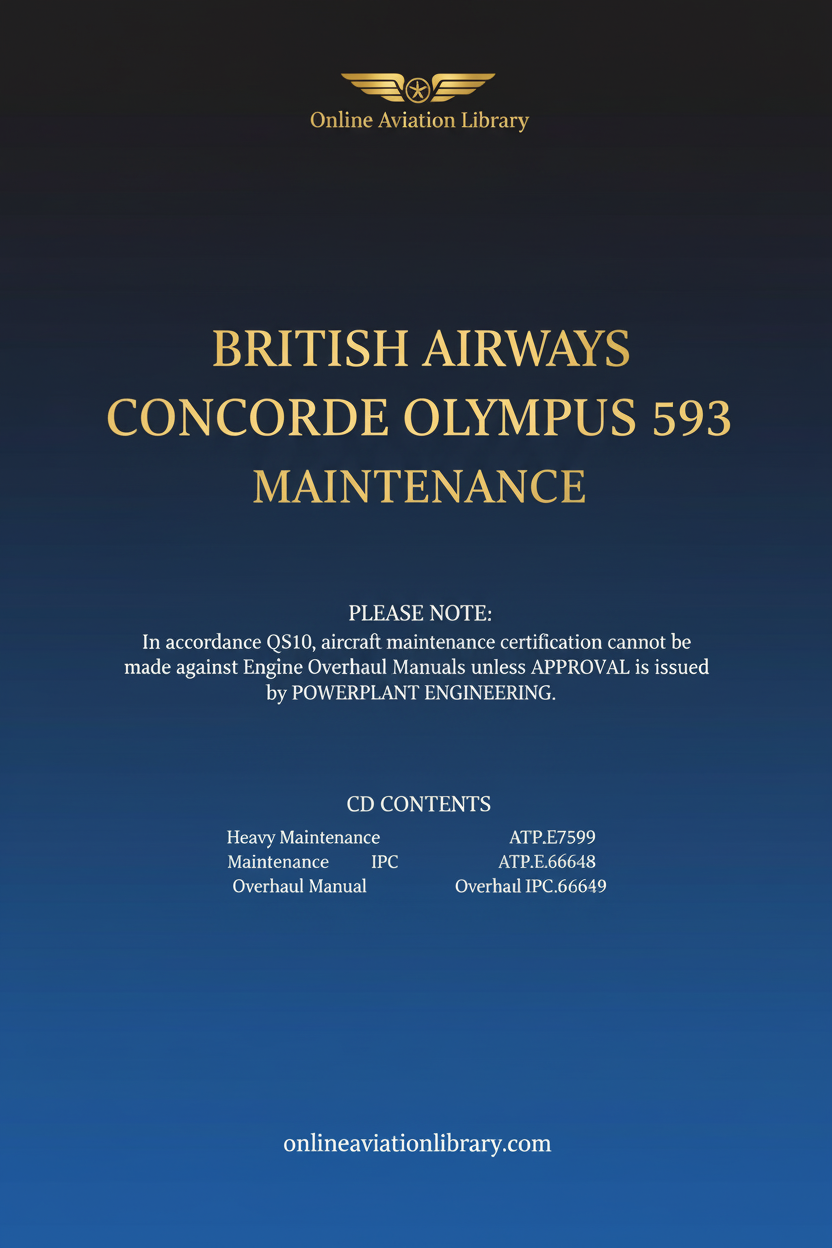 British Airways Concorde Olympus 593 Maintenance Standard Cover Page