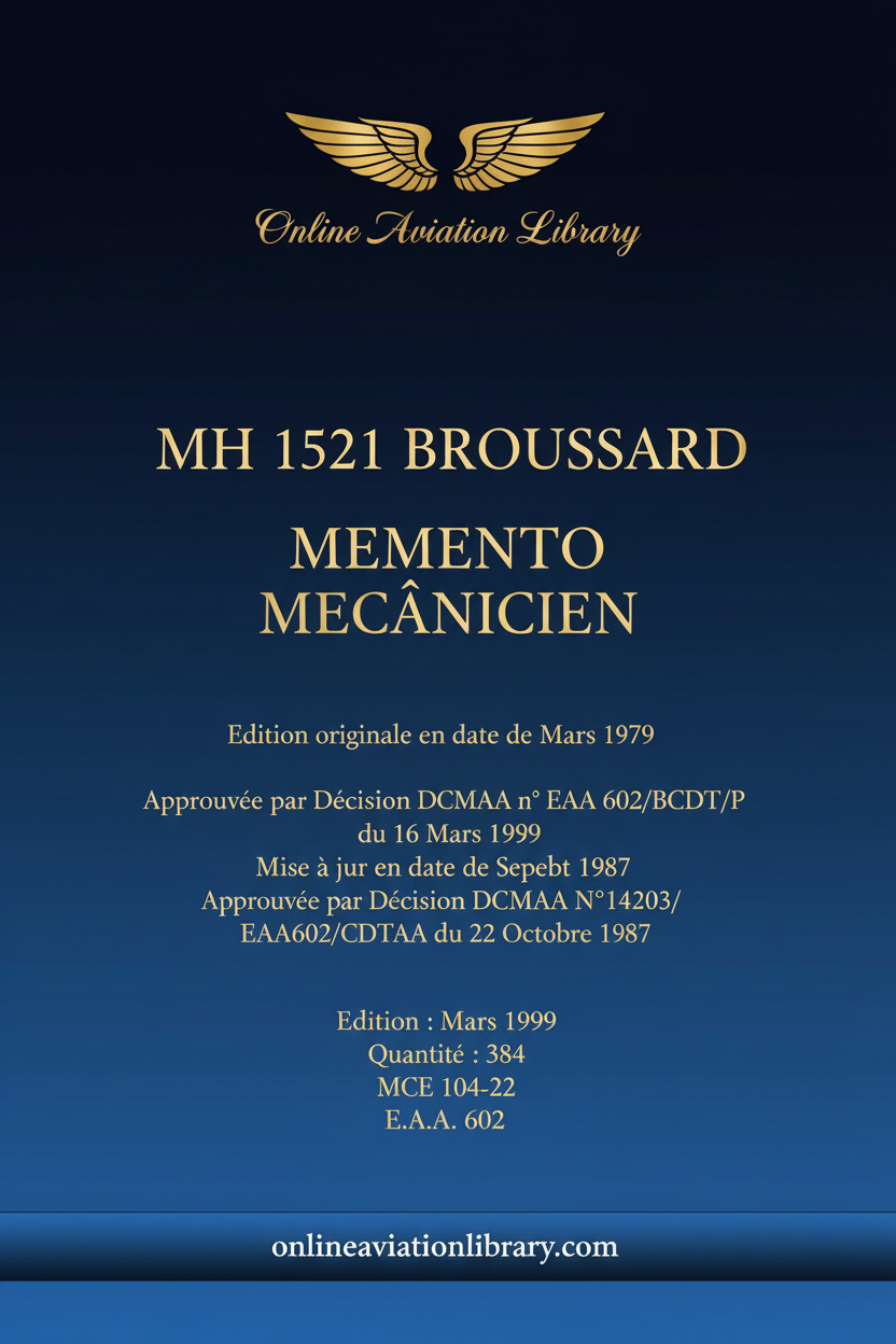 Broussard MH 1521 Mechanic's Handbook Standard Cover Page