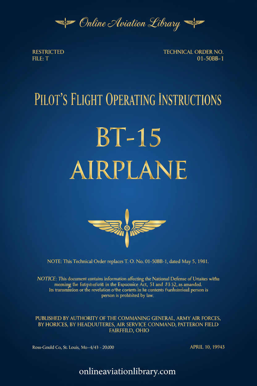 BT-15 Flight Operating Instructions Cover Page