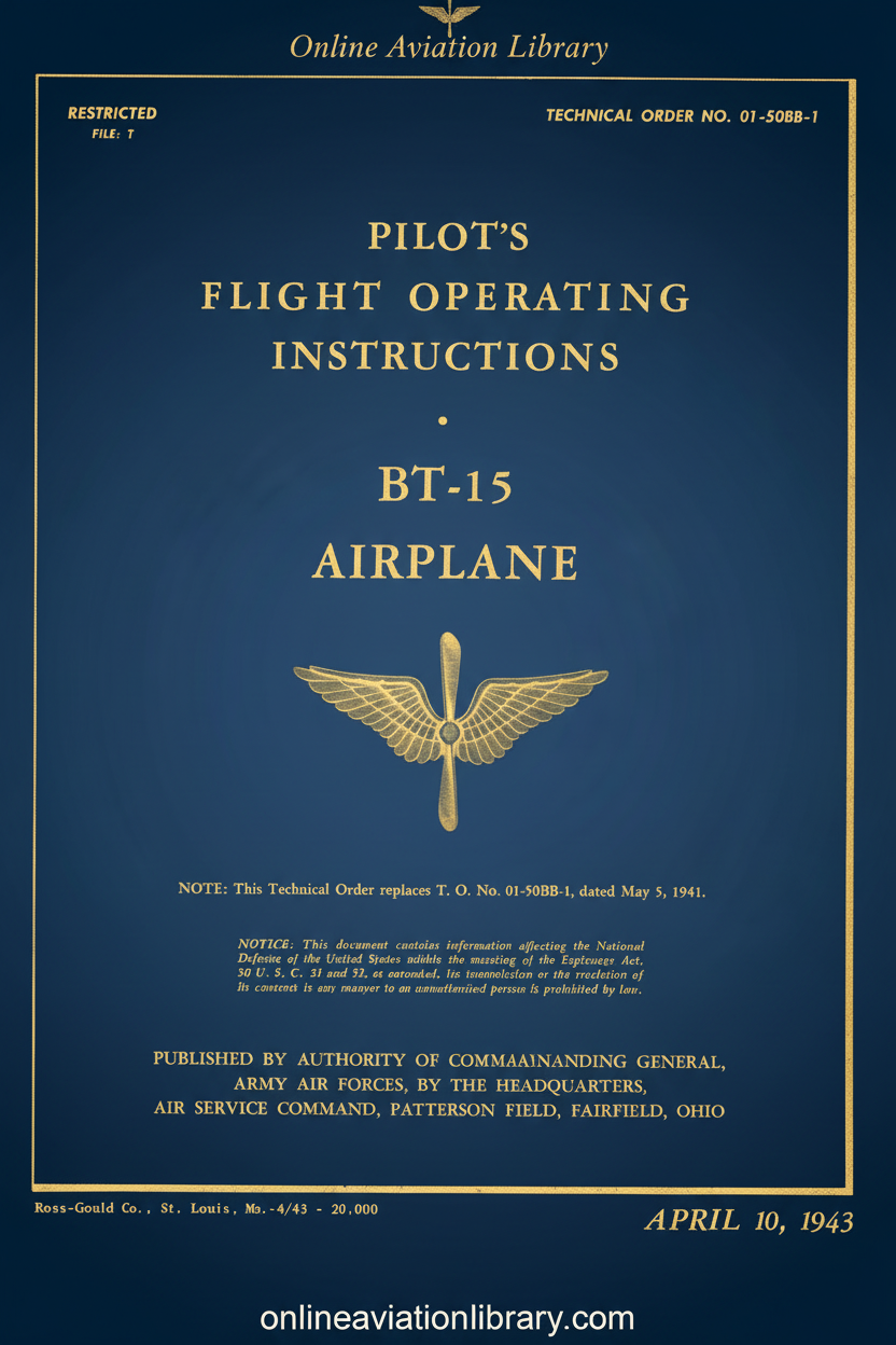 BT-15 Flight Operating Instructions Cover Page