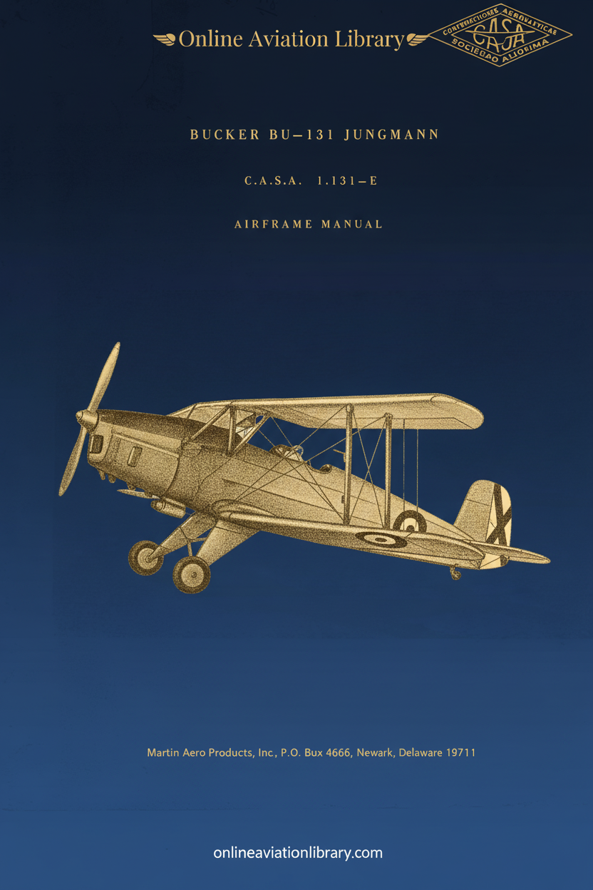 Bucker Bu-131 Jungmann Airframe Manual Cover Page