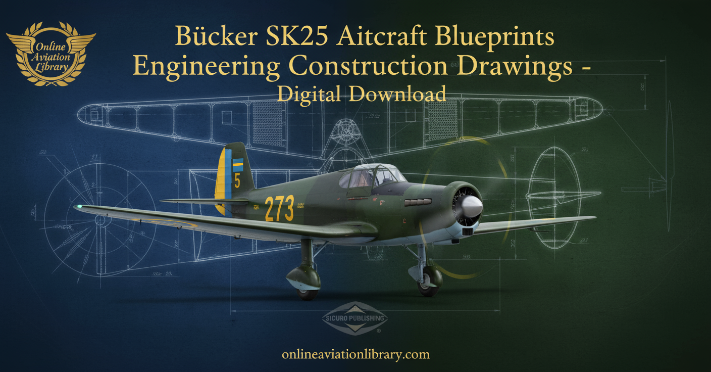 Bucker SK25 Aircraft Blueprints Engineering Construction Drawings Promotional Banner