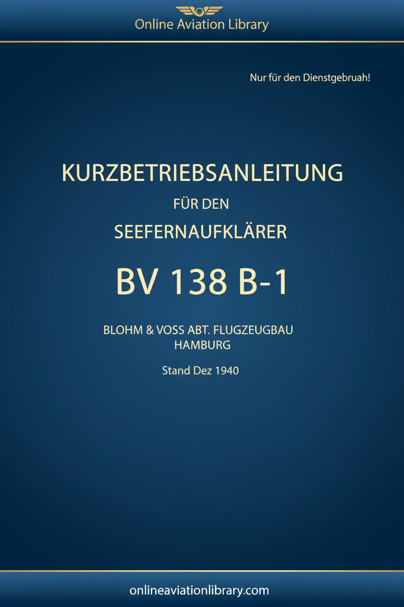 BV 138 B-1 Kurzbetriebsanleitung Cover Page