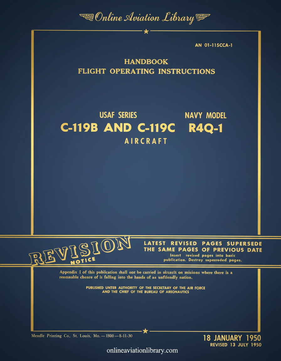 C-119B/C-119C and R4Q-1 Flight Operating Instructions Cover Page
