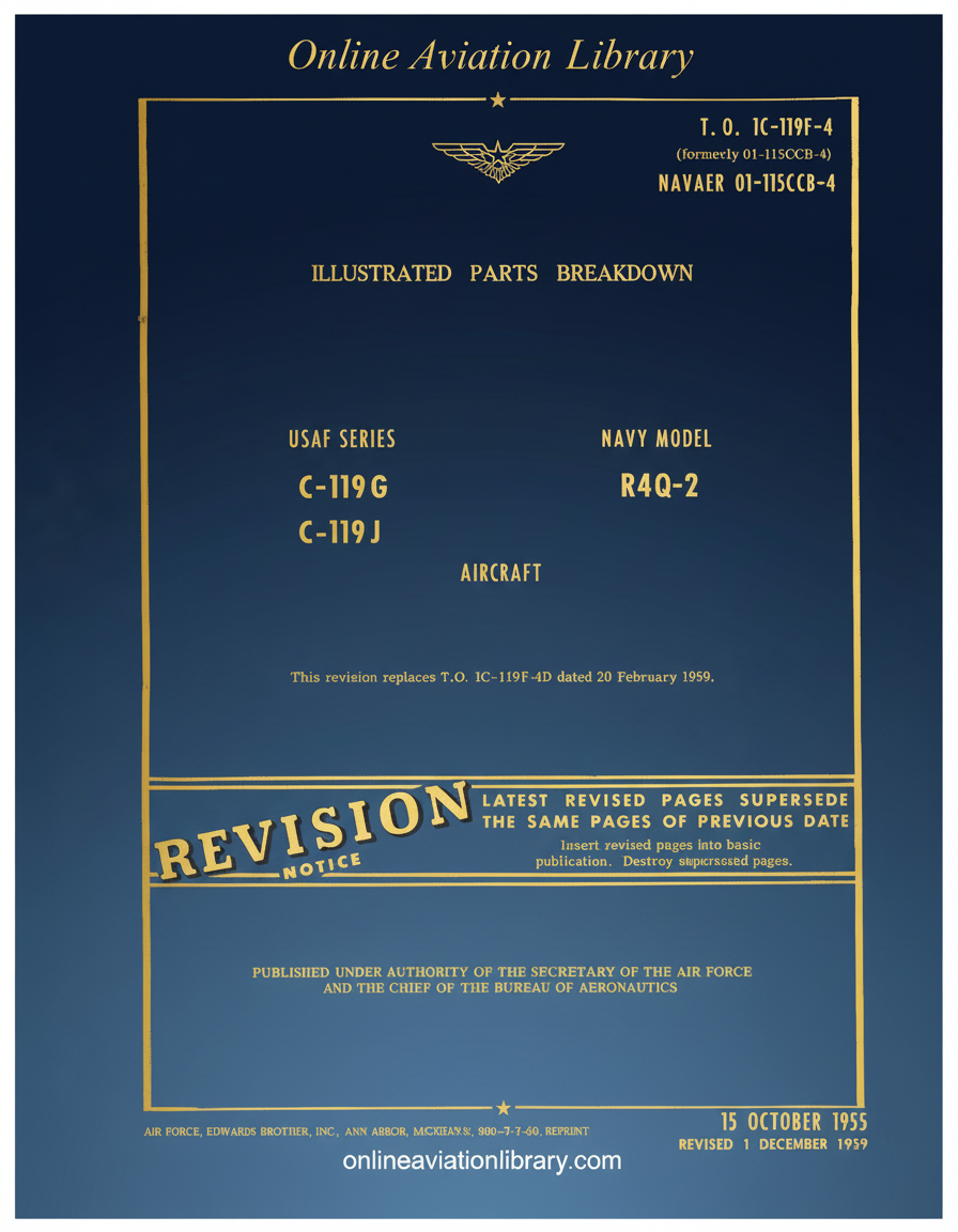 C-119G/C-119J and R4Q-2 Illustrated Parts Breakdown Cover Page