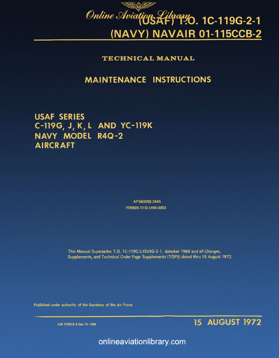 C-119G/J/K/L and YC-119K Technical Manual Cover Page