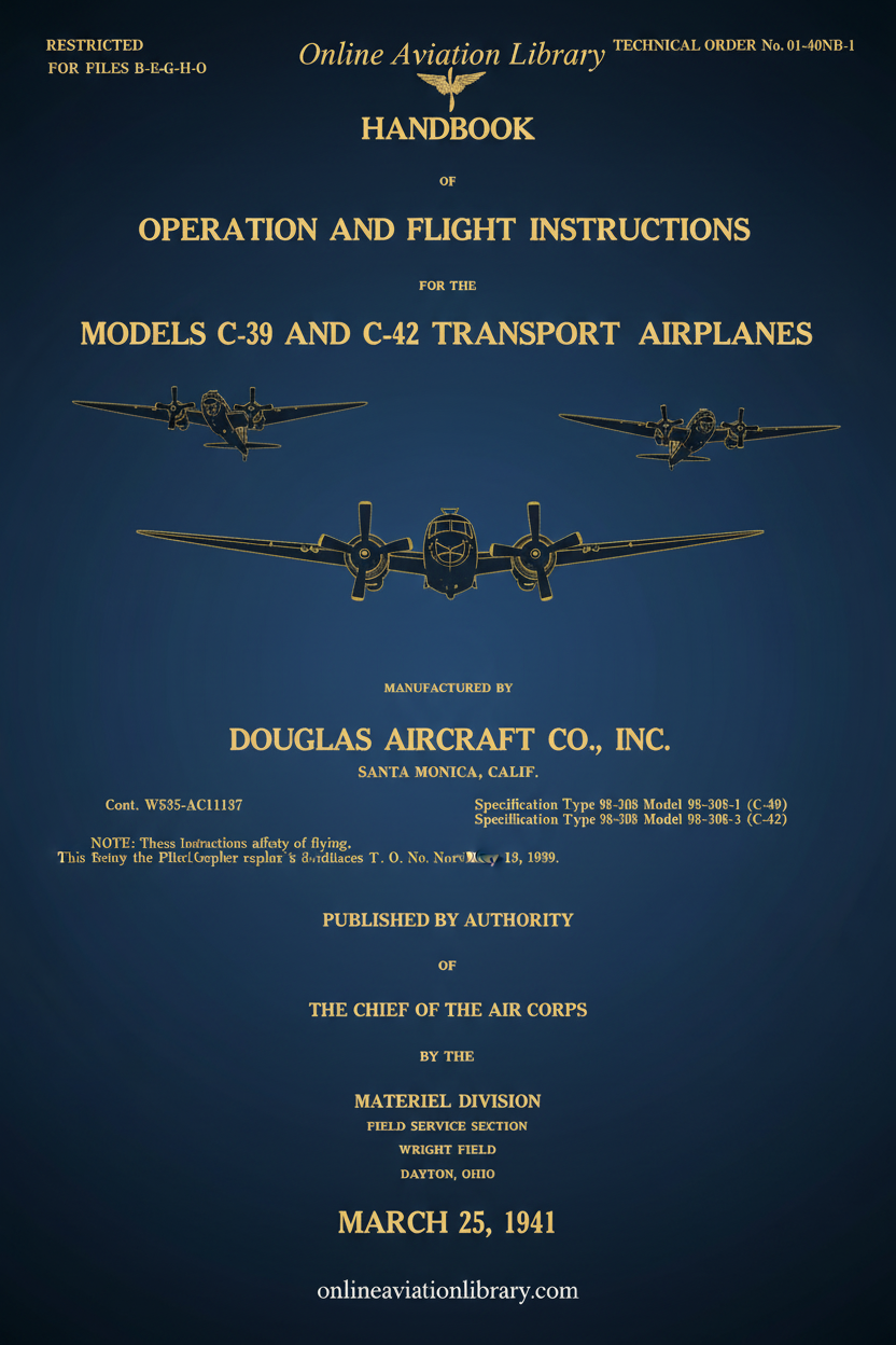 C-39 and C-42 Transport Airplanes Handbook Cover Page