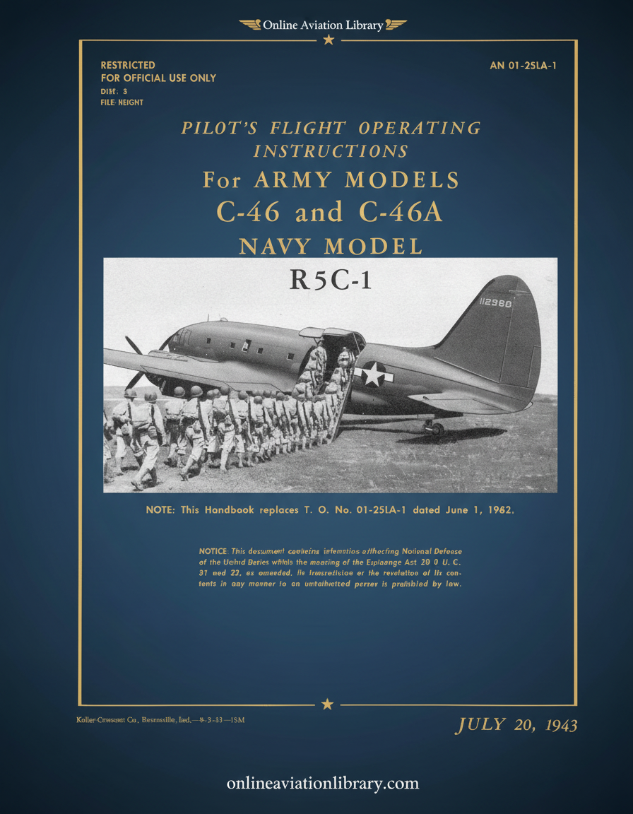 C-46/C-46A/R5C-1 Pilot's Flight Operating Instructions Cover Page