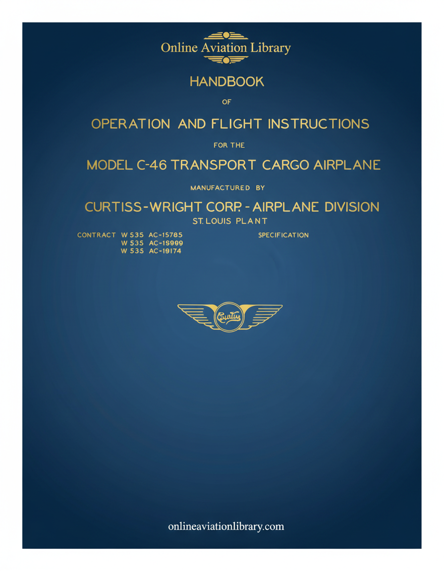 C-46 Transport Cargo Airplane Handbook Cover Page