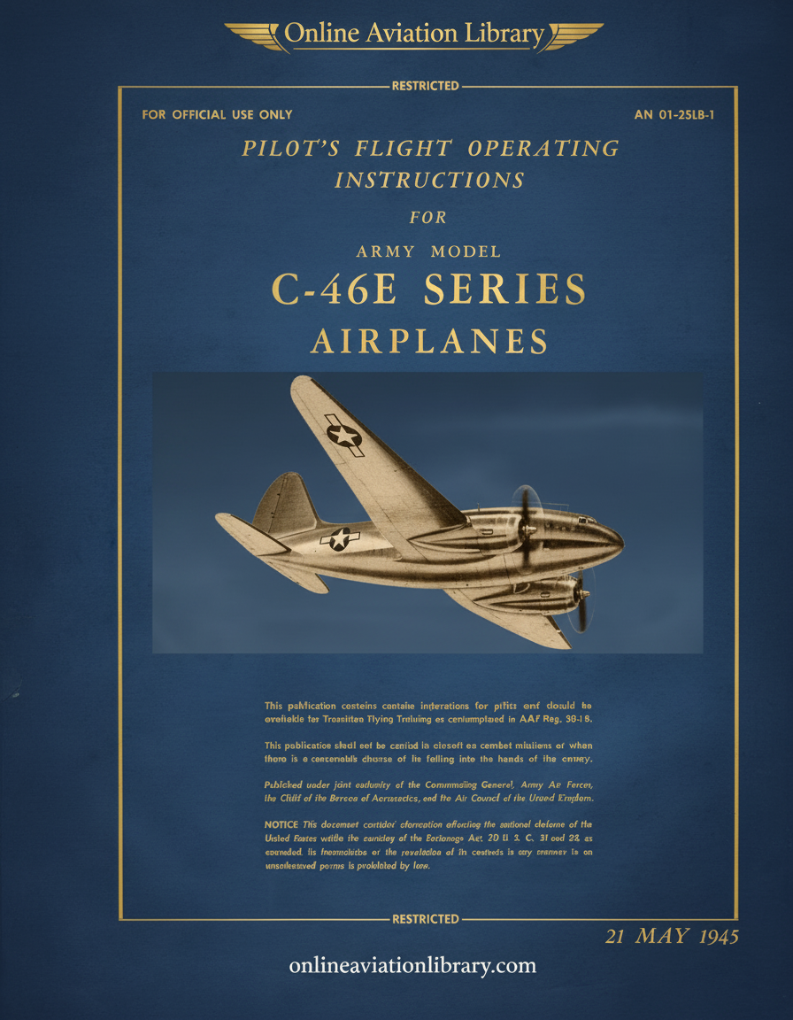 C-46E Series Pilot's Flight Operating Instructions Cover Page