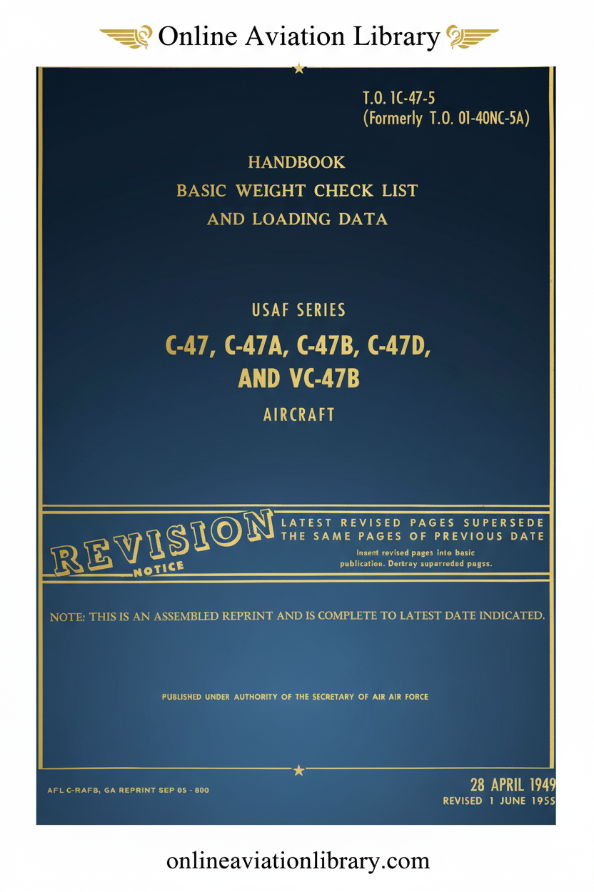 C-47 Basic Weight Check List and Loading Data Handbook Cover Page