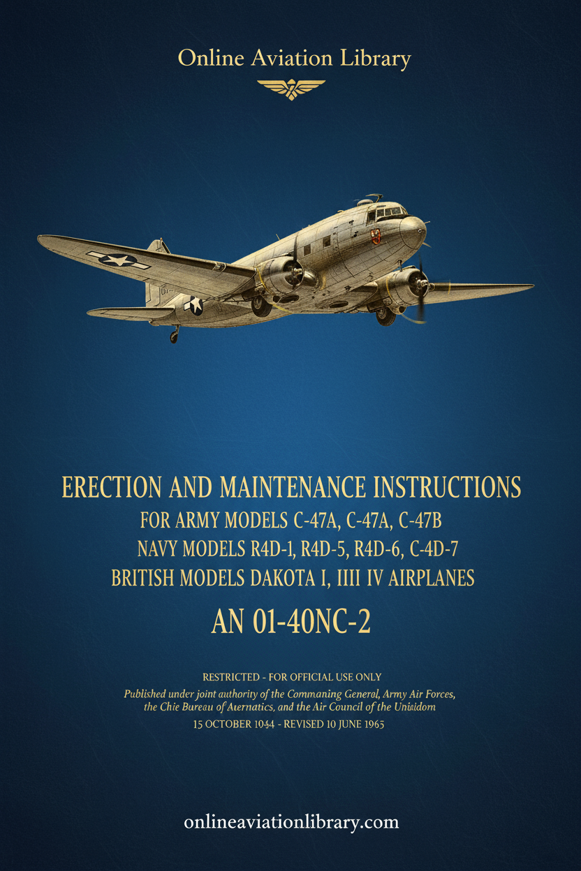 C-47 Dakota Erection and Maintenance Instructions Cover Page