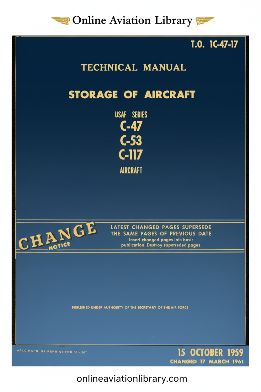 C-47 Storage of Aircraft Technical Manual Cover Page