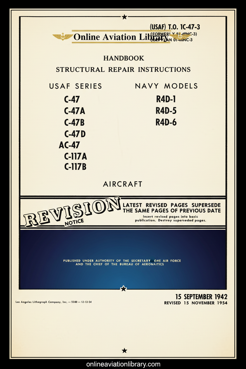 C-47 Structural Repair Instructions Handbook Cover Page