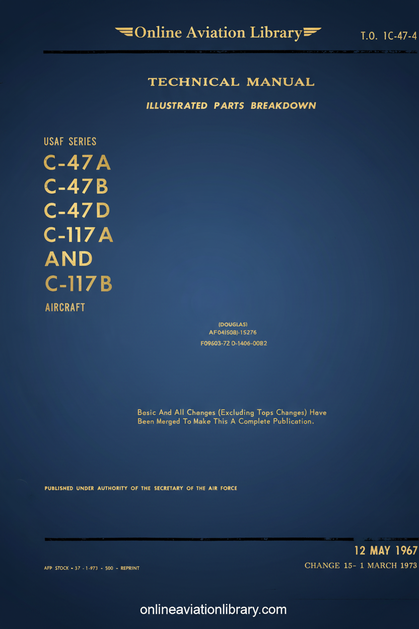 C-47 Technical Manual Illustrated Parts Breakdown Cover Page