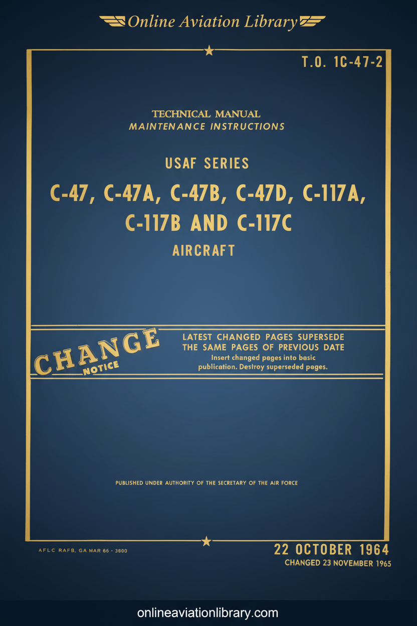 C-47 Technical Manual Maintenance Instructions Cover Page