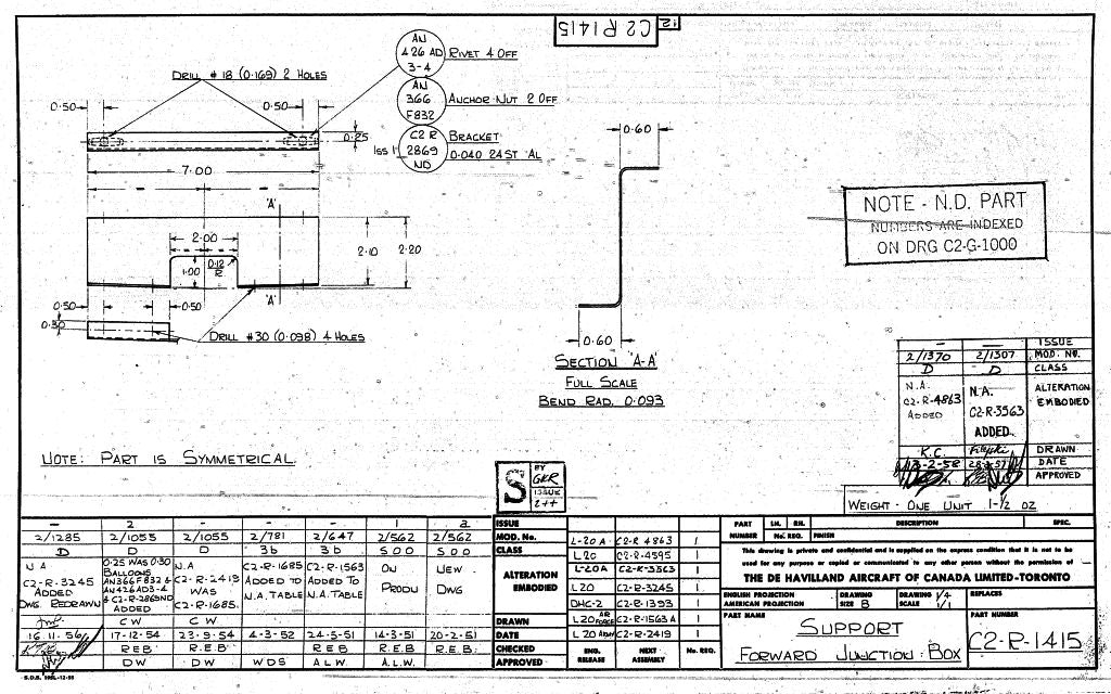 De Havilland Canada DHC-2 / U-6 Beaver Aircraft Blueprints Engineering Drawings - Download