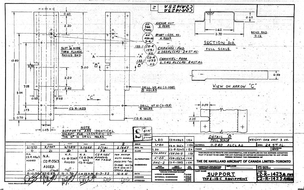 De Havilland Canada DHC-2 / U-6 Beaver Aircraft Blueprints Engineering Drawings - Download