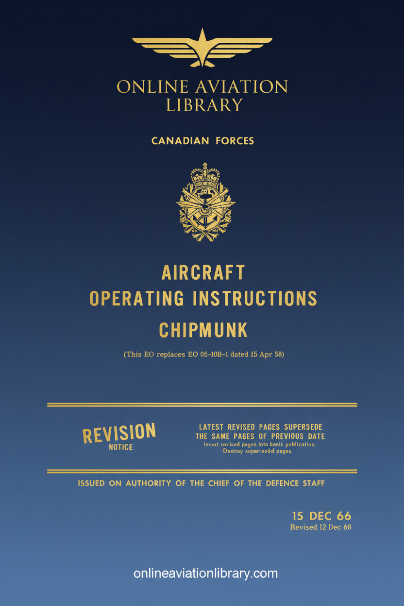 Canadian Forces Chipmunk Operating Instructions Standard Cover Page