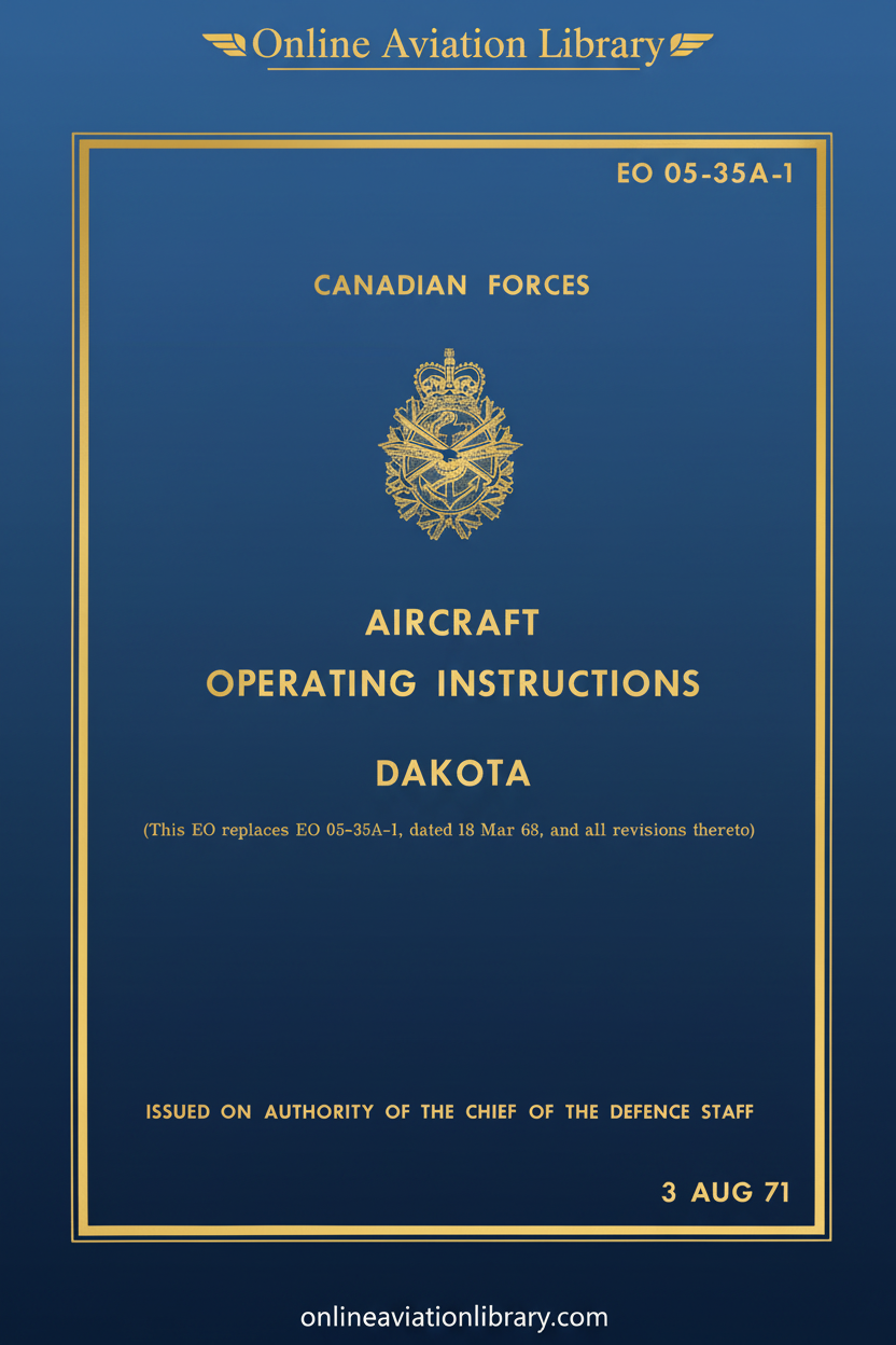 Canadian Forces Dakota Operating Instructions Cover Page