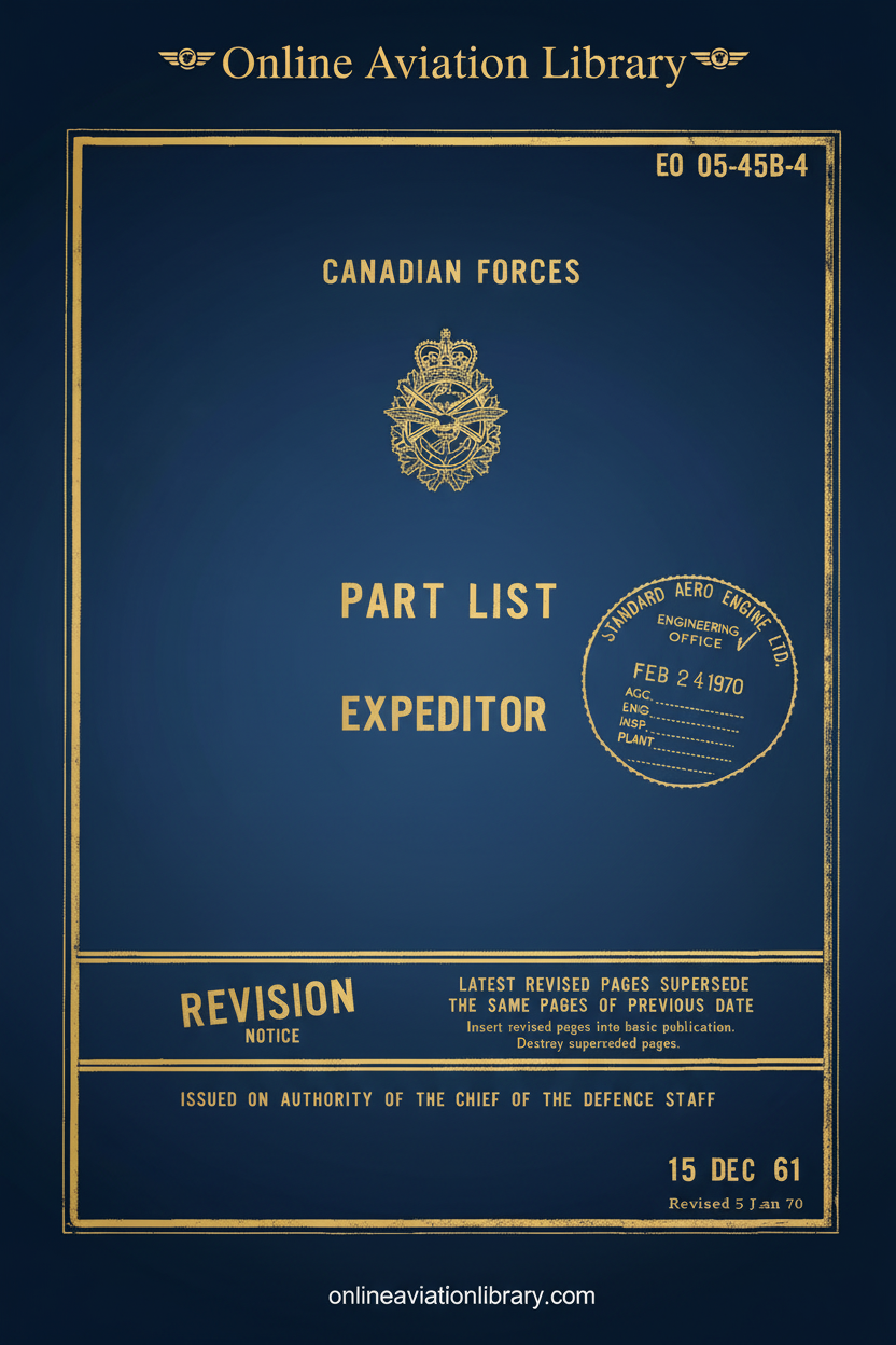 Canadian Forces Expeditor Part List Cover